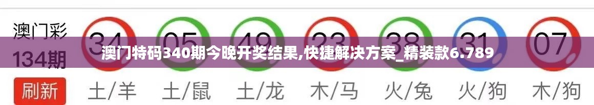 澳门特码340期今晚开奖结果,快捷解决方案_精装款6.789