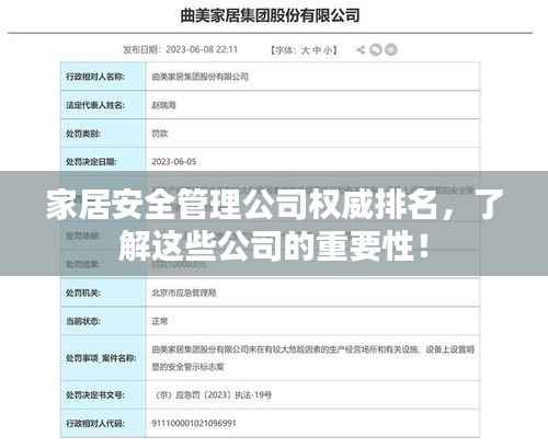 家居安全管理公司权威排名,了解这些公司的重要性!